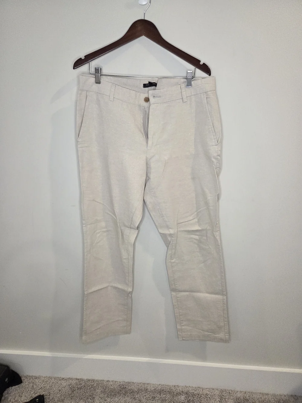 Banana Republic Men's Cream/Tan Linen Pants